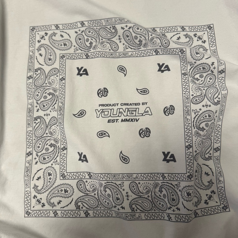 YoungLA Cream Bandana Print Shirt OG